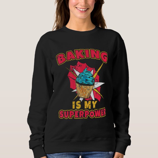 Baking är min supermakthot Chef Flate Frosting Bak T Shirt (Framsida)