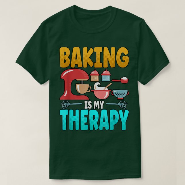 Baking är min terapi 496 t shirt (Design framsida)