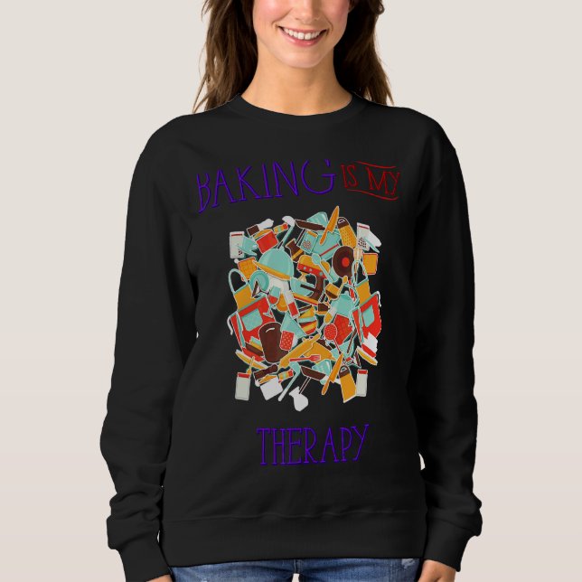 Baking är min terapi Humor T Shirt (Framsida)