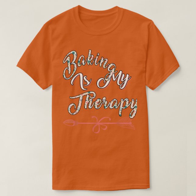 Baking är min terapi Sarcastic Joke T Shirt (Design framsida)
