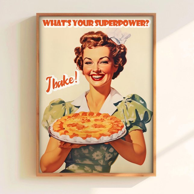 Baking Art Print Cake Art Print Retro Kitchen Wall Poster (Skapare uppladdad)
