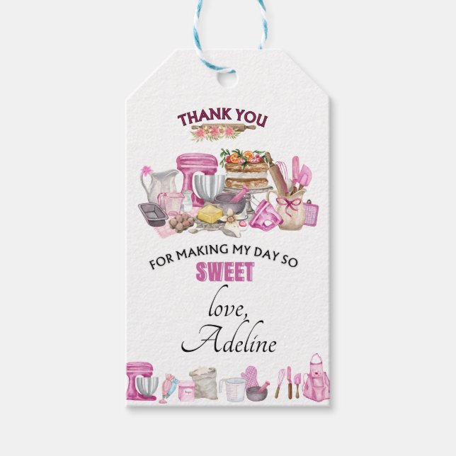 Baking Birthday/Bake Cupcoa/Baking sell Tack Presentetikett (Framsidan)