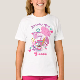 Baking Birthday Girl Chef Sjunde födelsedagshuset T Shirt