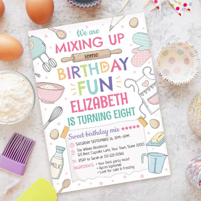 Baking Birthday Party Invitation Inbjudningar (Skapare uppladdad)