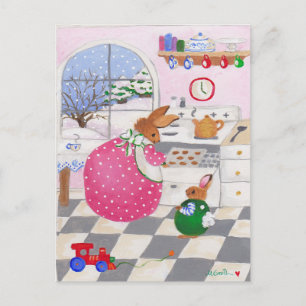 Baking Bunny Postcard Vykort