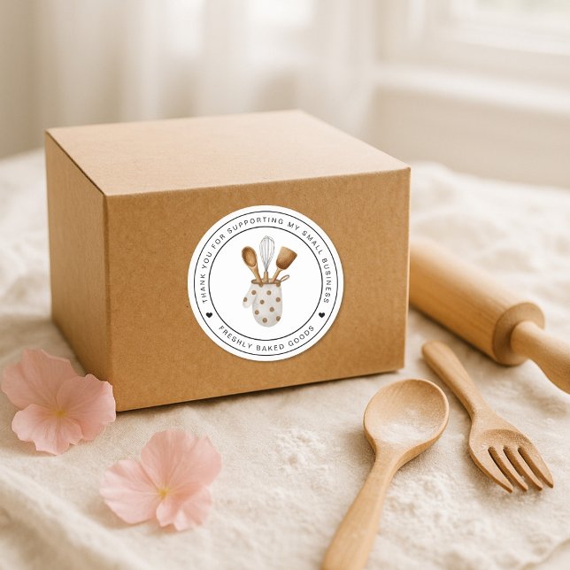 Baking Business Sticker Runt Klistermärke (Skapare uppladdad)