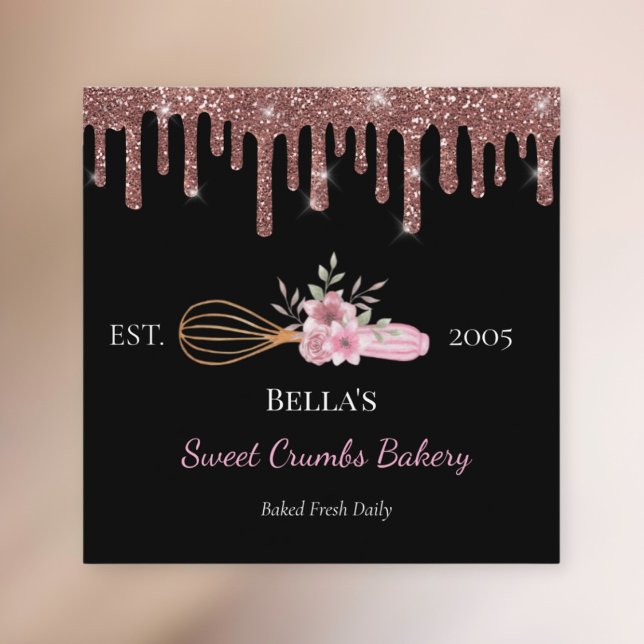Baking Business Whisk Card Fyrkantigt Visitkort (Skapare uppladdad)