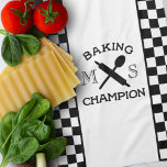 Baking Champion Kitchen Towel Kökshandduk<br><div class="desc">Han är mästare på att baka och vill att alla smakar sina fina baker. Anpassa med initialer och ha en annan bit. Lämpligt för alla bakverk och pappor som liknar kakor</div>