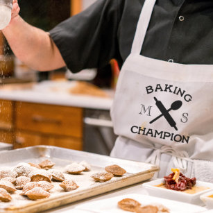 Baking Champion White Kitchen Apron for Bakers Långt Förkläde