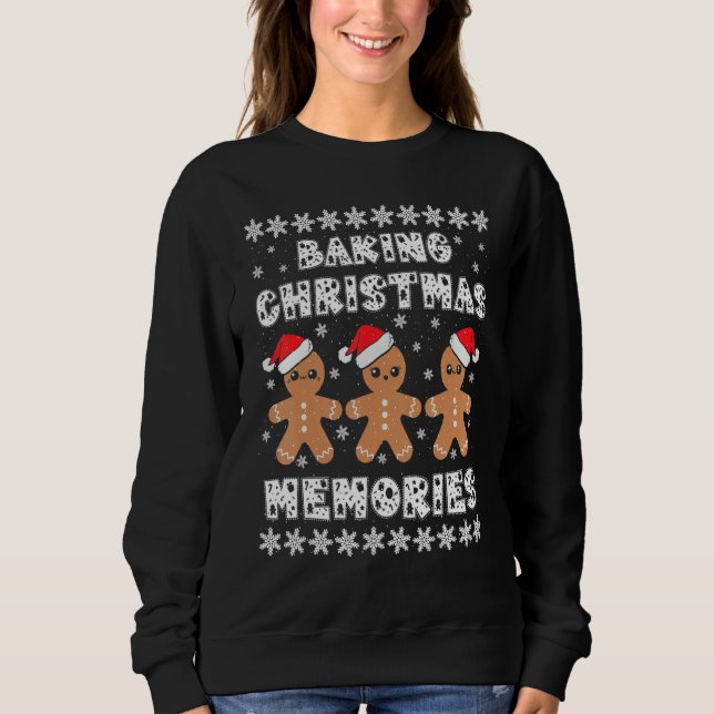 Baking Christmas Memories Gingerbread Men With Xma T Shirt (Framsida)
