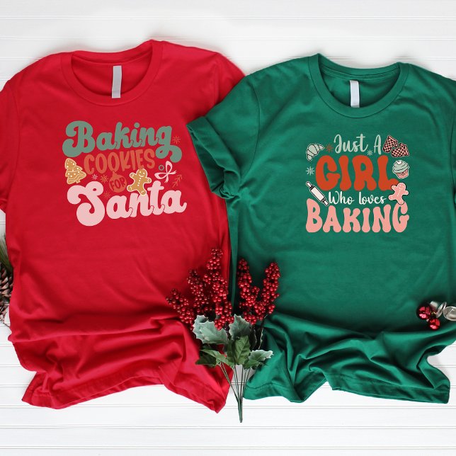 Baking Cookies for Santa Personlig Helgdag T Shirt (Skapare uppladdad)