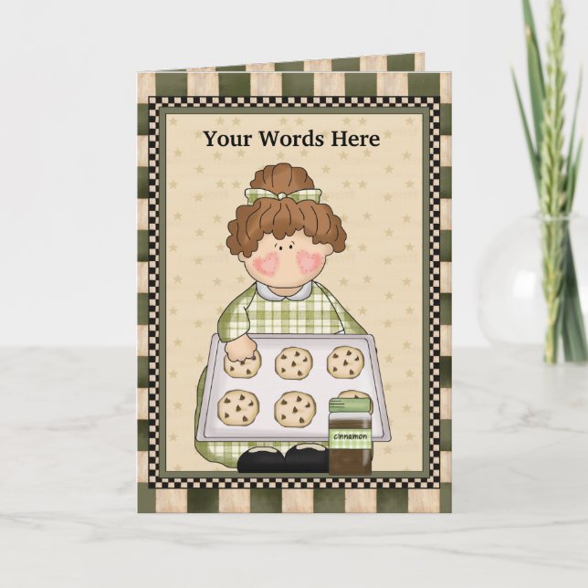 Baking Cookies Grandma Greeting Card Kort (Framsida)