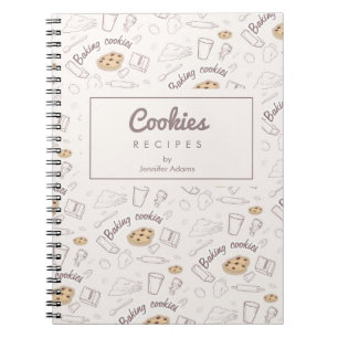 Baking Cookies Mönster Anteckningsbok för cookie