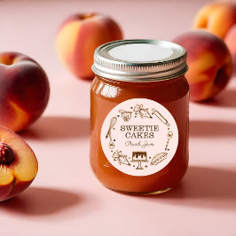 Baking & Cooking Utensil Woodgrain Struktur Burk C Runt Klistermärke