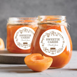 Baking & Cooking Utensil Woodgrain Struktur Burk Runt Klistermärke