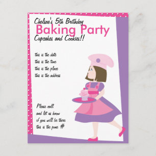 Baking Cutie-Lila Inbjudningar