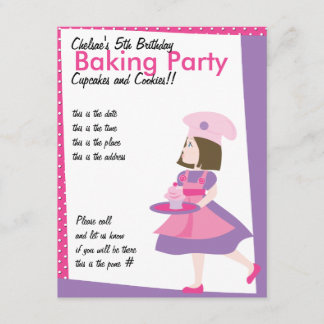 Baking Cutie-Lila Inbjudningar