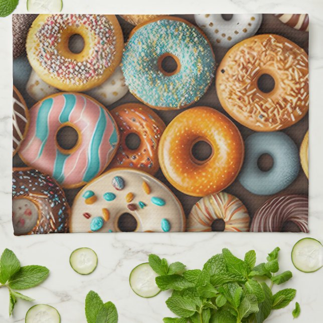 Baking Donuts Kitchen Towel Kökshandduk (Vikta)