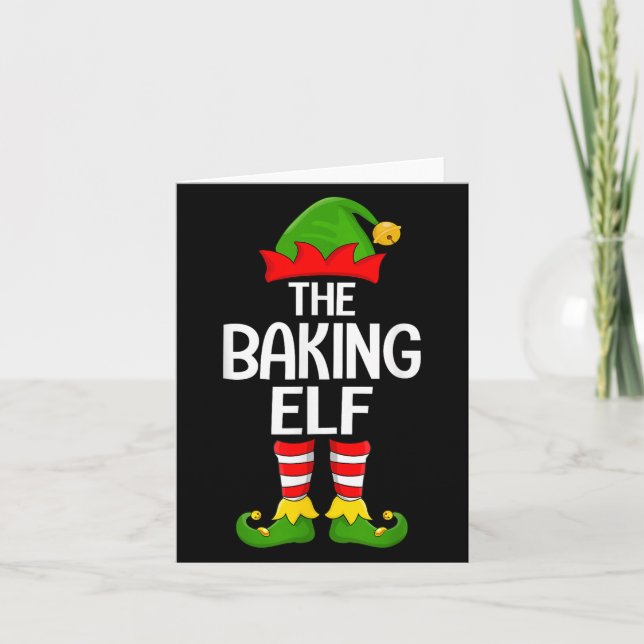 Baking Elf Julafton Matching Family Elf Squad Chri Kort (Framsida)