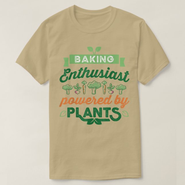 Baking Enthusiast med Plants Vegan Gift T Shirt (Design framsida)