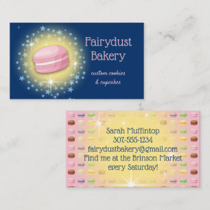 Baking fairy magi stars macaroon cookies bakverk visitkort