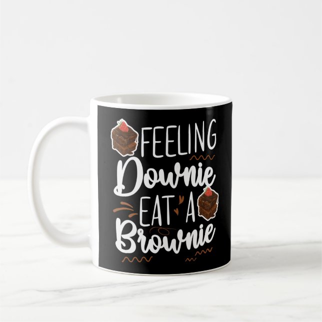 Baking Feeling Downie Eat a Brownie Pun Kaffemugg (Vänster)