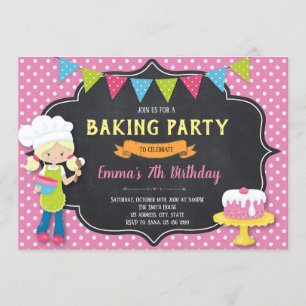 Baking Födelsedagsfest inbjudan