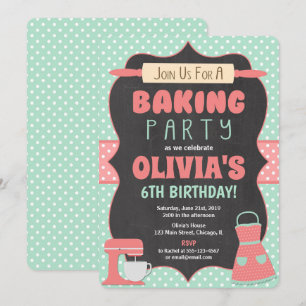 Baking födelsedagsfest inbjudan tårta dekoration