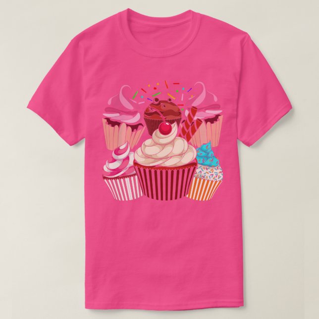 Baking Foodie Sweets Sprinkles Cuptårta T Shirt (Design framsida)