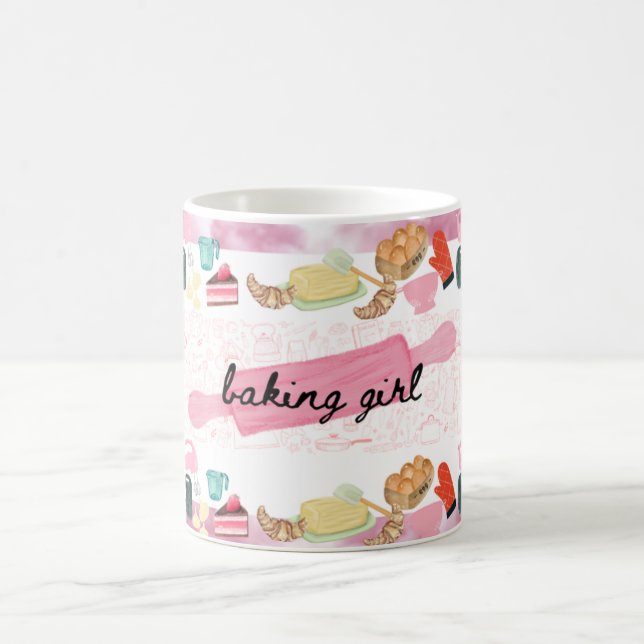 Baking girl style bakers mug theme kaffemugg (Center)