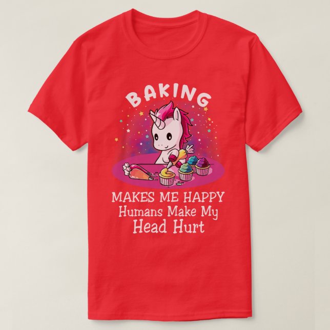 Baking gör mig Lycklig-människor till att göra Uni T Shirt (Design framsida)