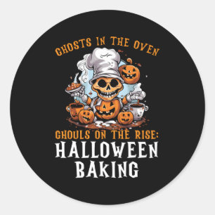 Baking Halloween Bus eller godis Baker Cuptårta Ba Runt Klistermärke