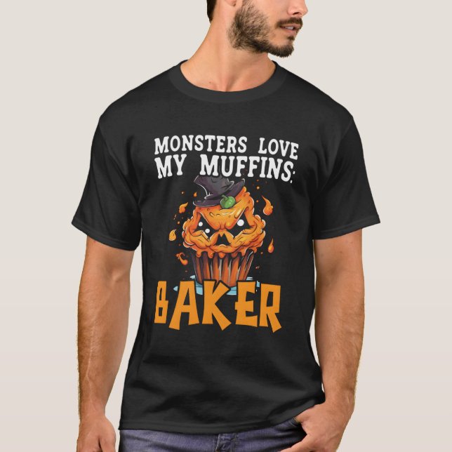 Baking Halloween Bus eller godis Baker Cuptårta Ba T Shirt (Framsida)