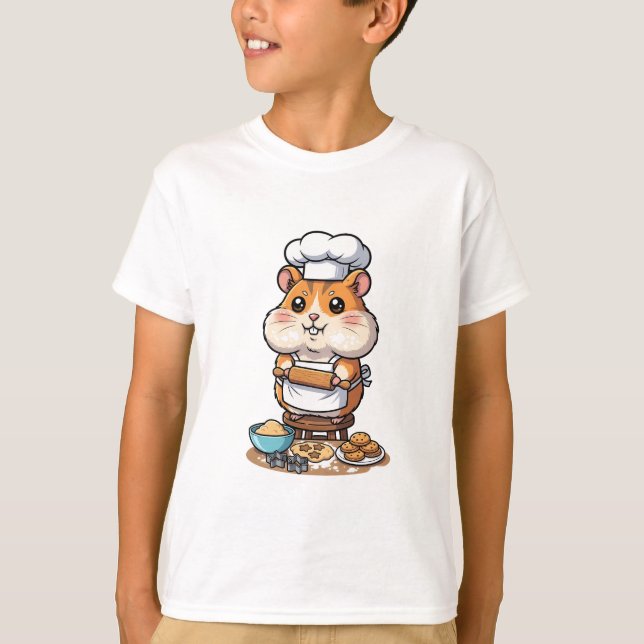 Baking Hamster Chef Liten Bagare Barn T Shirt (Framsida)