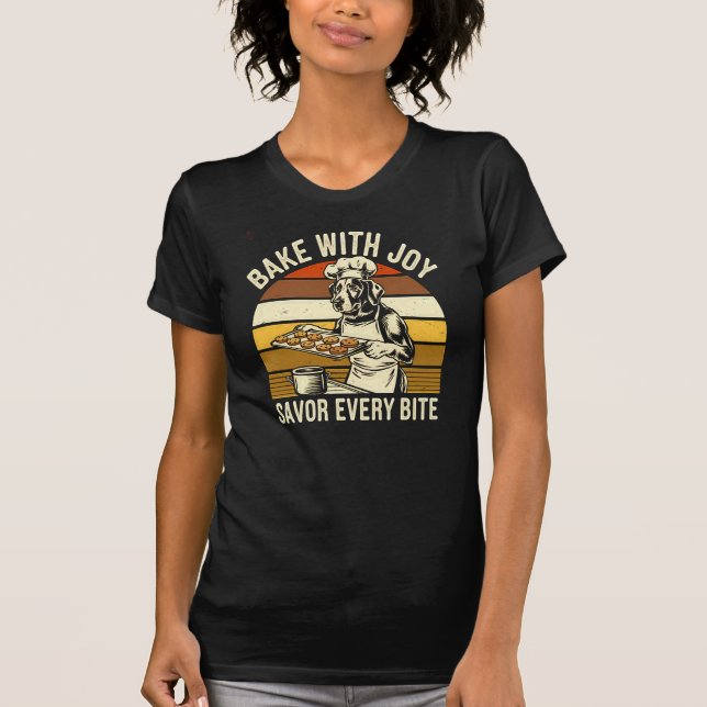 Baking Hund Retro Chef - Lustigt Cookie Älskare Gi T Shirt (Framsida)