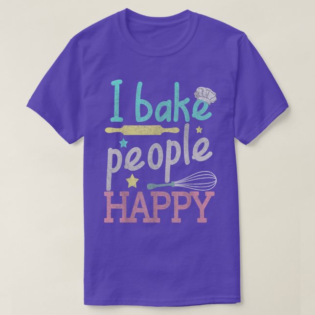 Baking I Bake People Lycklig Pastry Chef Baker T Shirt (Design framsida)