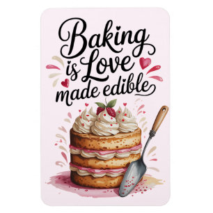 Baking is Kärlek made edible Kitchen Magnet - Cute