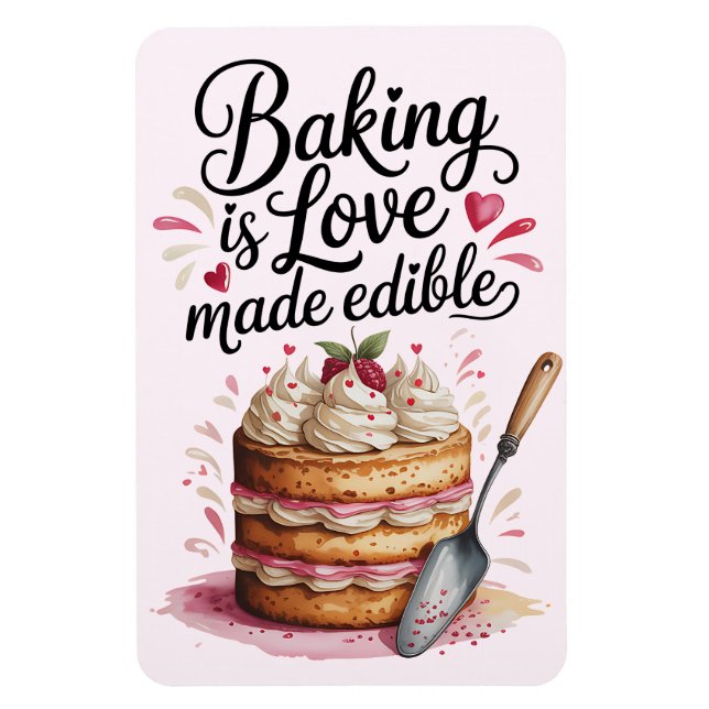 Baking is Kärlek made edible Kitchen Magnet - Cute (Vertikal)