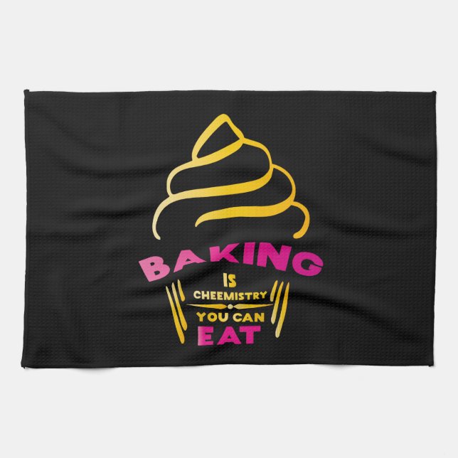 Baking is kemi du kan äta Apron Kökshandduk (Horisontell)