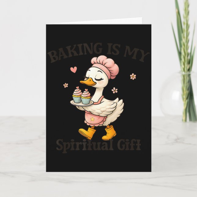 Baking Is My Sritual Gift Baking Humor Kitchen Pas Kort (Framsida)