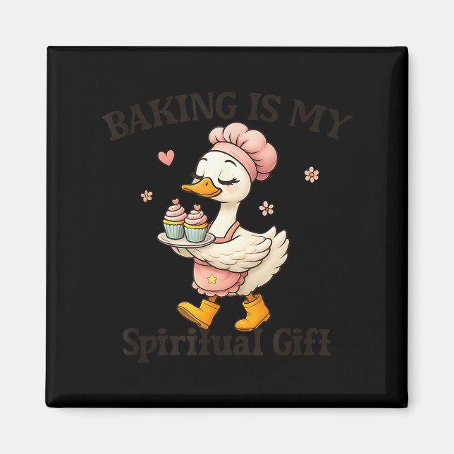 Baking Is My Sritual Gift Baking Humor Kitchen Pas Magnet (Framsidan)