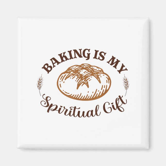 Baking Is My Sritual Gift Funny Bake Lover Pastry  Magnet (Framsidan)