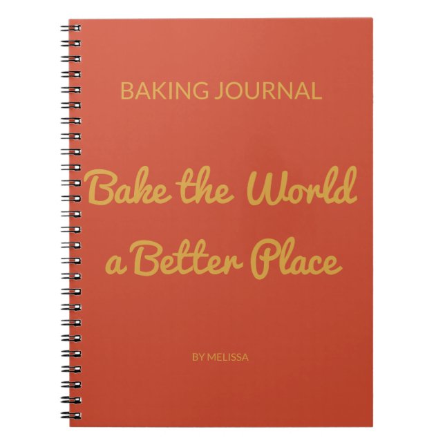 Baking Journal Terracotta & Mustard Gult Anteckningsbok (Framsidan)