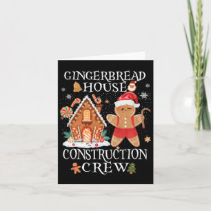 Baking Julafton Gingerbröd House Construction Crew Kort
