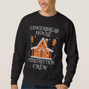 Baking Julafton Gingerbröd House Construction Crew Lång Ärmad Tröja