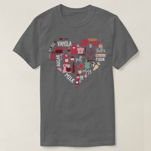 Baking Kärlek Heart T Shirt (Design framsida)