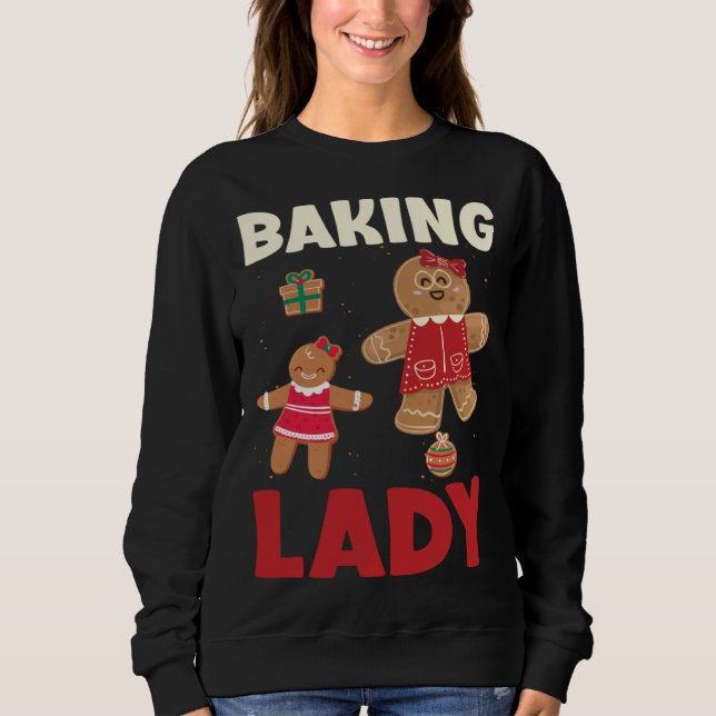 Baking Lady Christmas Gingerbread Cookies T Shirt (Framsida)