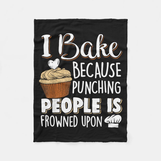 Baking Lover Punching People - Baker &amp; Cupcake Fleecefilt (Framsidan)