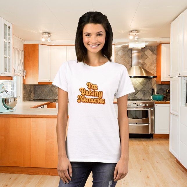 Baking Memories orange brun retro 70's stil T Shirt (Skapare uppladdad)