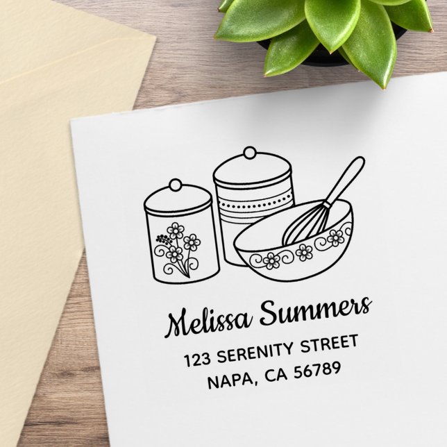 Baking - Mixing Bowl, Whisker, Canisters Adress Stämpel (Skapare uppladdad)